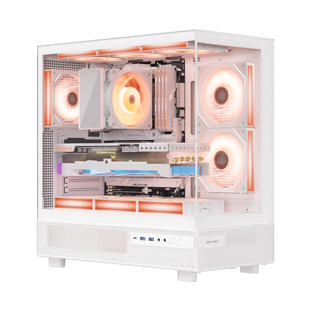 Ant Esports Gaming Cabinet Crystal x6 White view 3